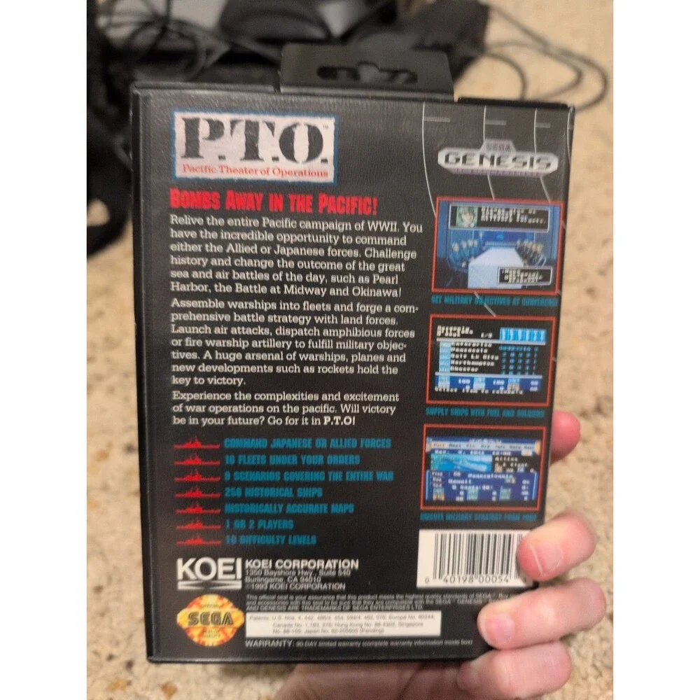 P.T.O. PTO Pacific Theater Of Operations Sega Genesis No Manual